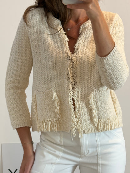 BIMBA Y LOLA. Beige fringed jacket TM
