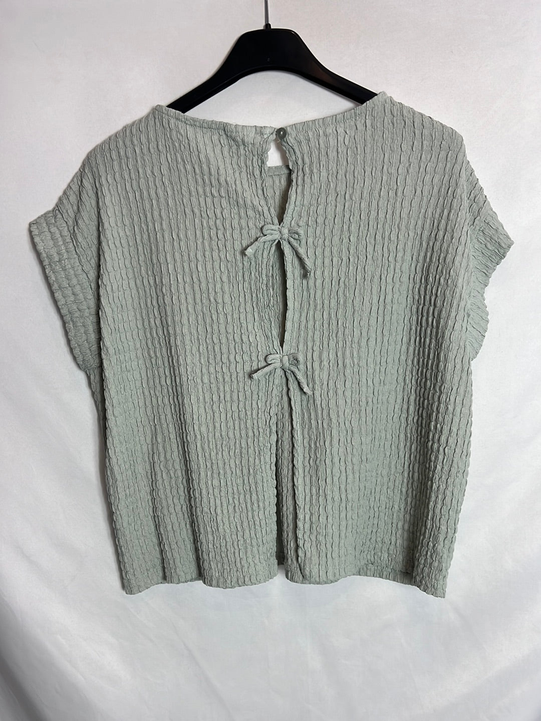 ZARA. Total look top y pantalón textura. T 13-14 años (XS)