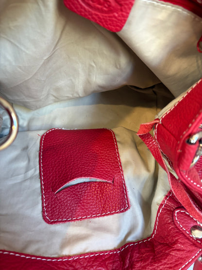 TOD´S. Bolso de hombro rojo piel