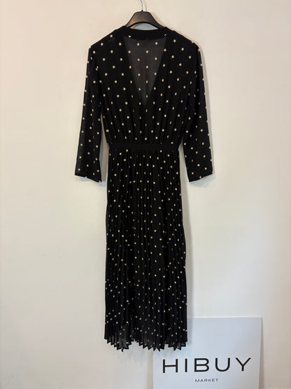 MAJE. Vestido midi plisado asimétrico