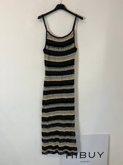 ZARA.vestido largo croché T.s