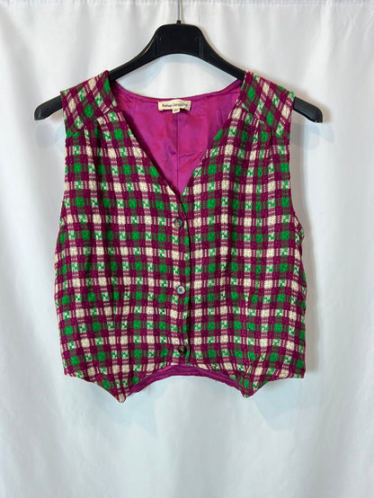 SAINT GERALDINE. Chaleco/top cuadros  T.s