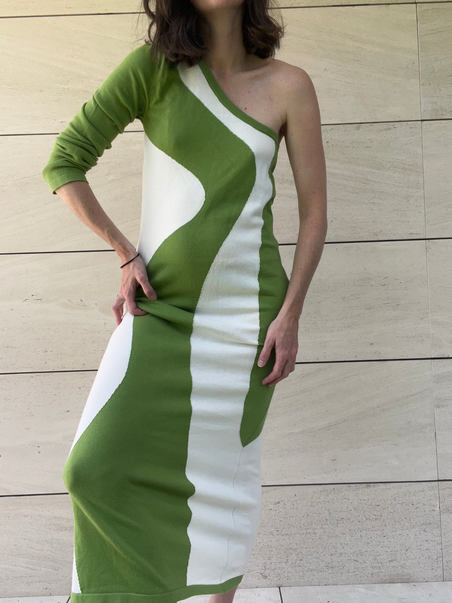 NICOLÍ. Vestido punto asimétrico T.s