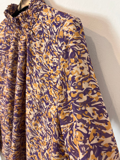 MUSCARI. Beige printed Ts blouse