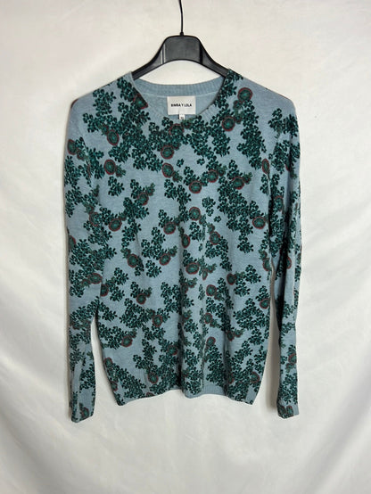 BIMBA Y LOLA. Printed blue sweater. TXS