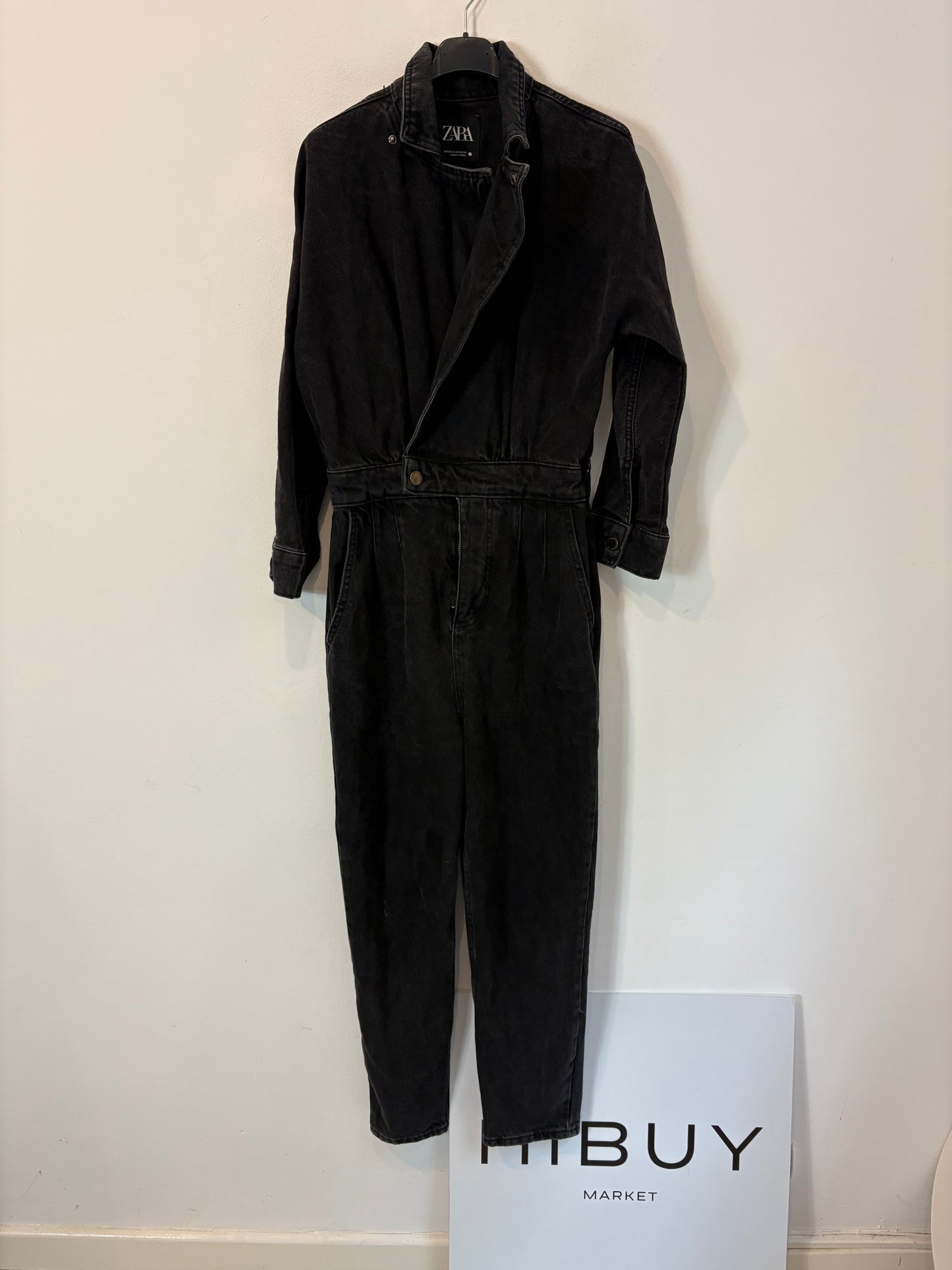 ZARA. Mono largo denim solapa