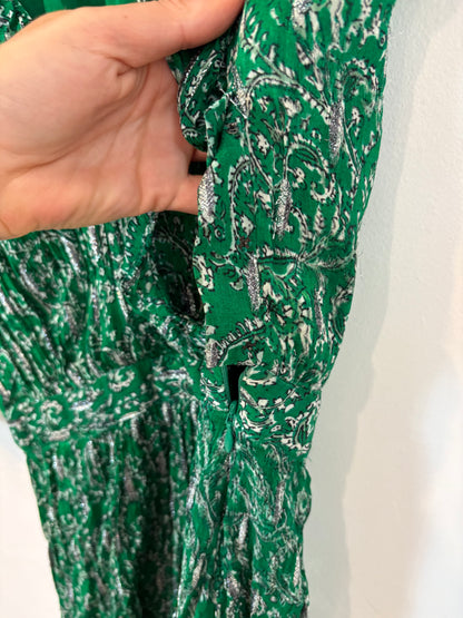 BA&SH. Vestido croto verde estampado