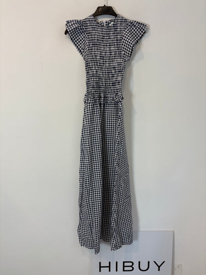 PIETRA. Vestido largo cuadros nido de abeja. T S