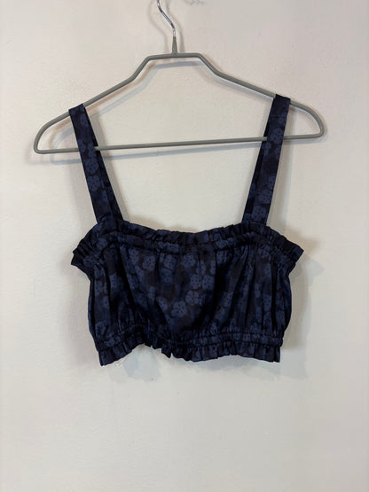 MANGO. Crop top satinado estampado