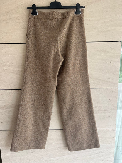 CARMEN MARCH. `Pantalón lana jaspeado beiges. T M