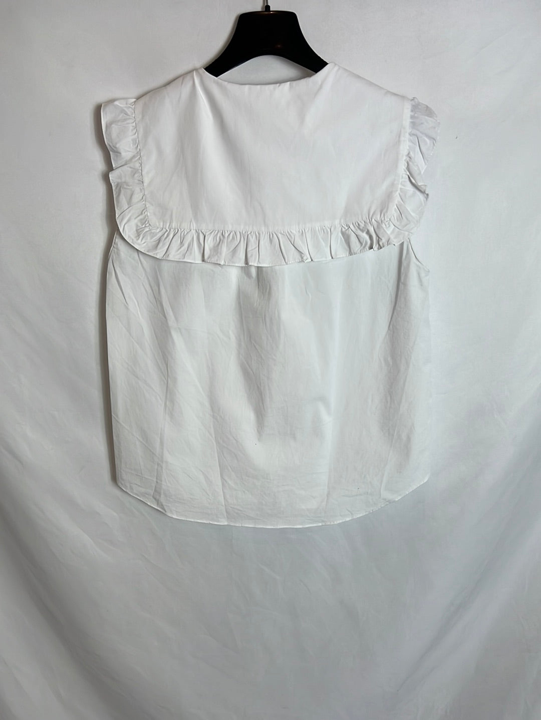 ZARA. Camisa blanca cuello bebé T.s