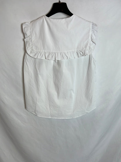 ZARA. Camisa blanca cuello bebé T.s