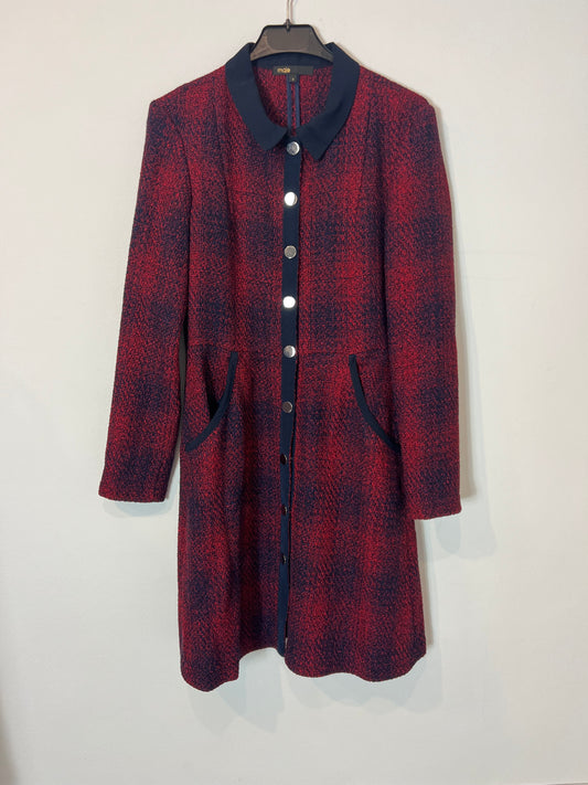 MAJE. Red and blue tweed dress, size 3(m)