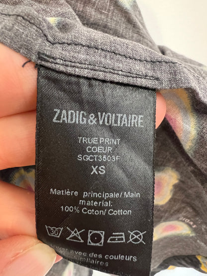 ZADIG&amp;VOLTAIRE. T.xs asymmetrical printed top