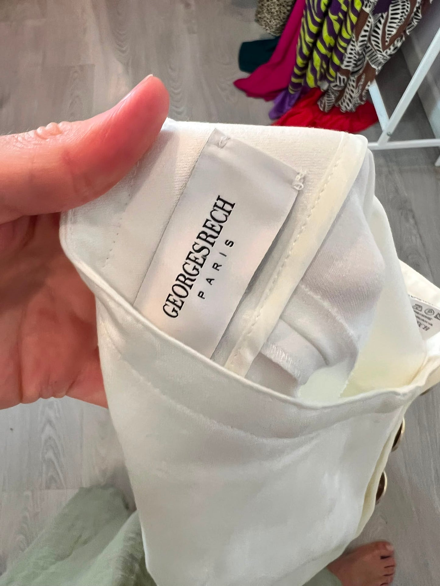 GEORGES RECH. Conjunto pantalón y blazer blanca cruzada
