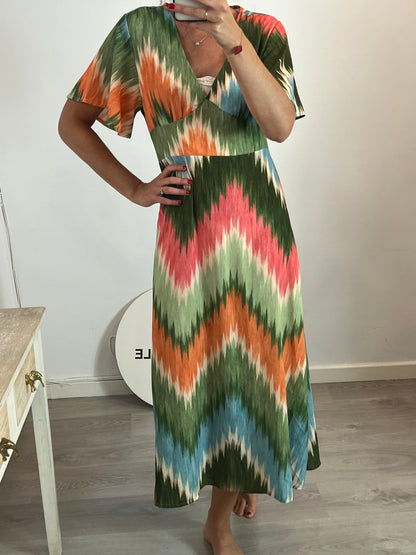 VALENTINA. Long tie-dye dress