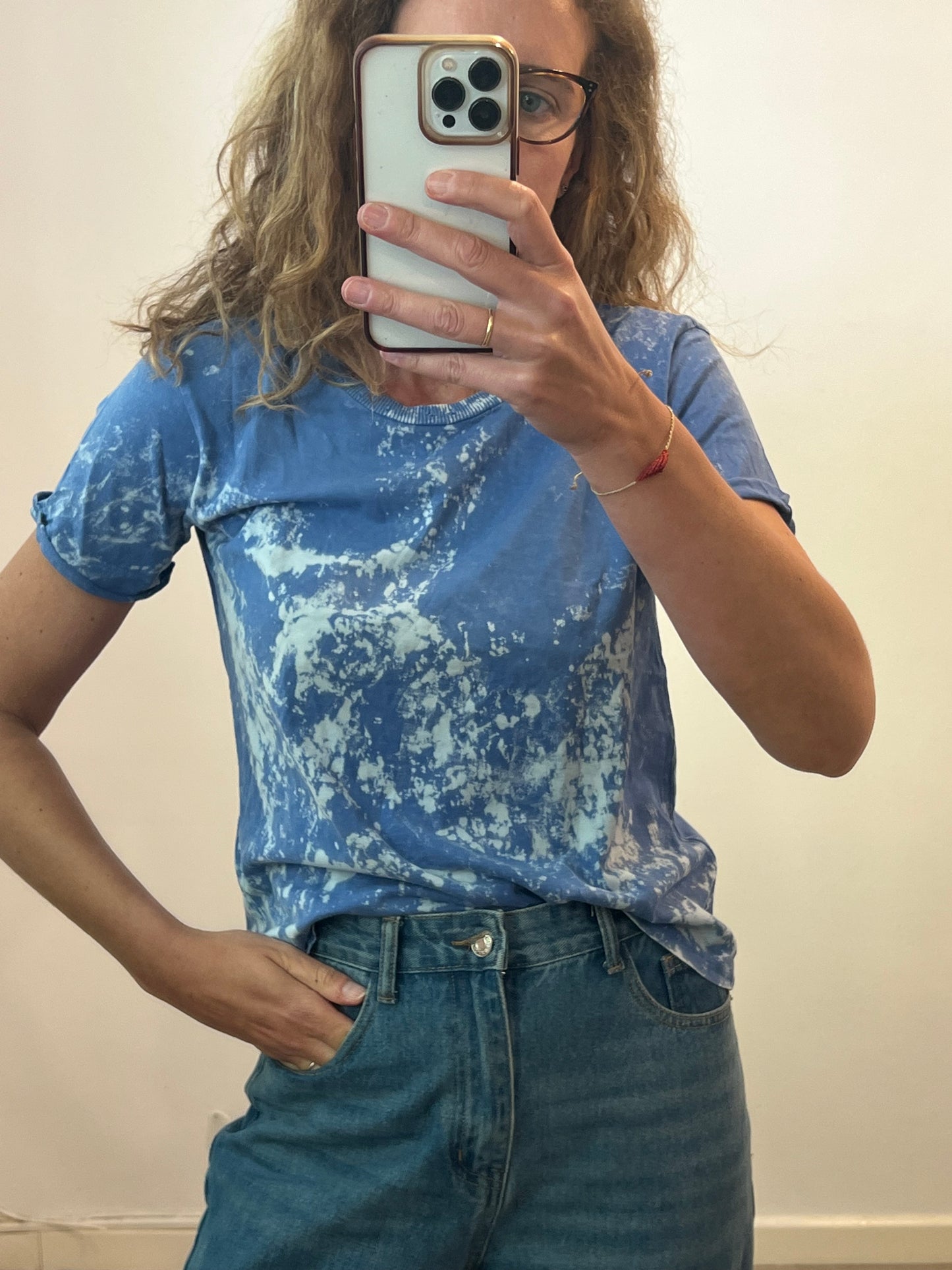 VINF85. Blue tie-dye T-shirt