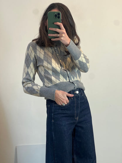 ZARA. Chaqueta rombos con lana