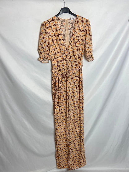 MANGO. Daisy print jumpsuit, size XS