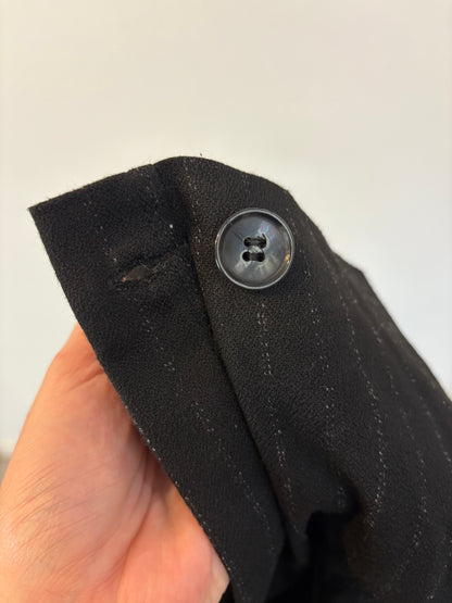ZARA. Pantalón textura negro rayas