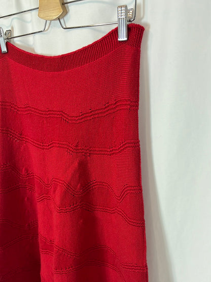 ANAUVE. Red wool midi skirt T.40