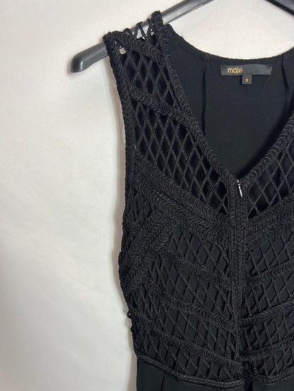 MAJE. Double-textured black dress. Size 2(M)