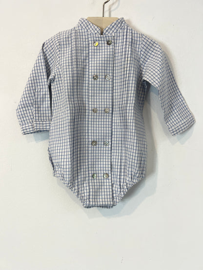 PATRICIA MENDILUCE. Ranita blanca cuadros T.6-9 meses