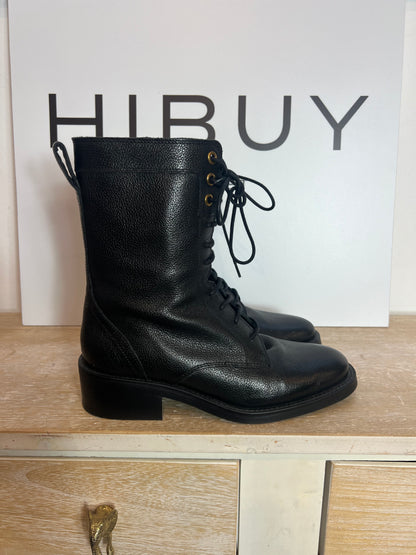 MASSIMO DUTTI. Botines negro cordones. T 37