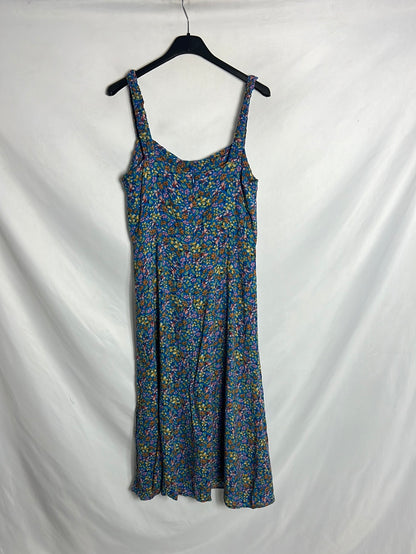 ZARA. Vestido midi apertura estampado. TM