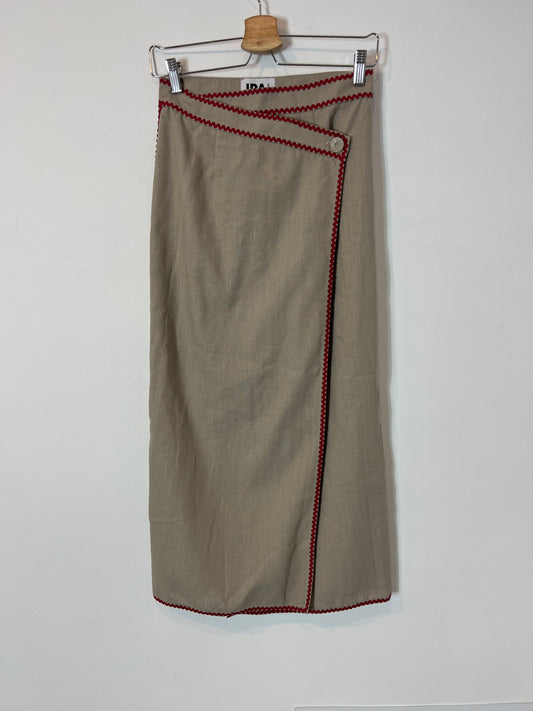 IPA BRAND. Falda beige ribetes T.xs