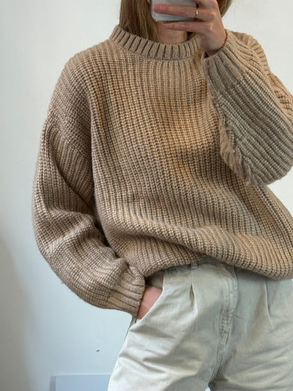 ANINE BING. Jersey beige alpaca