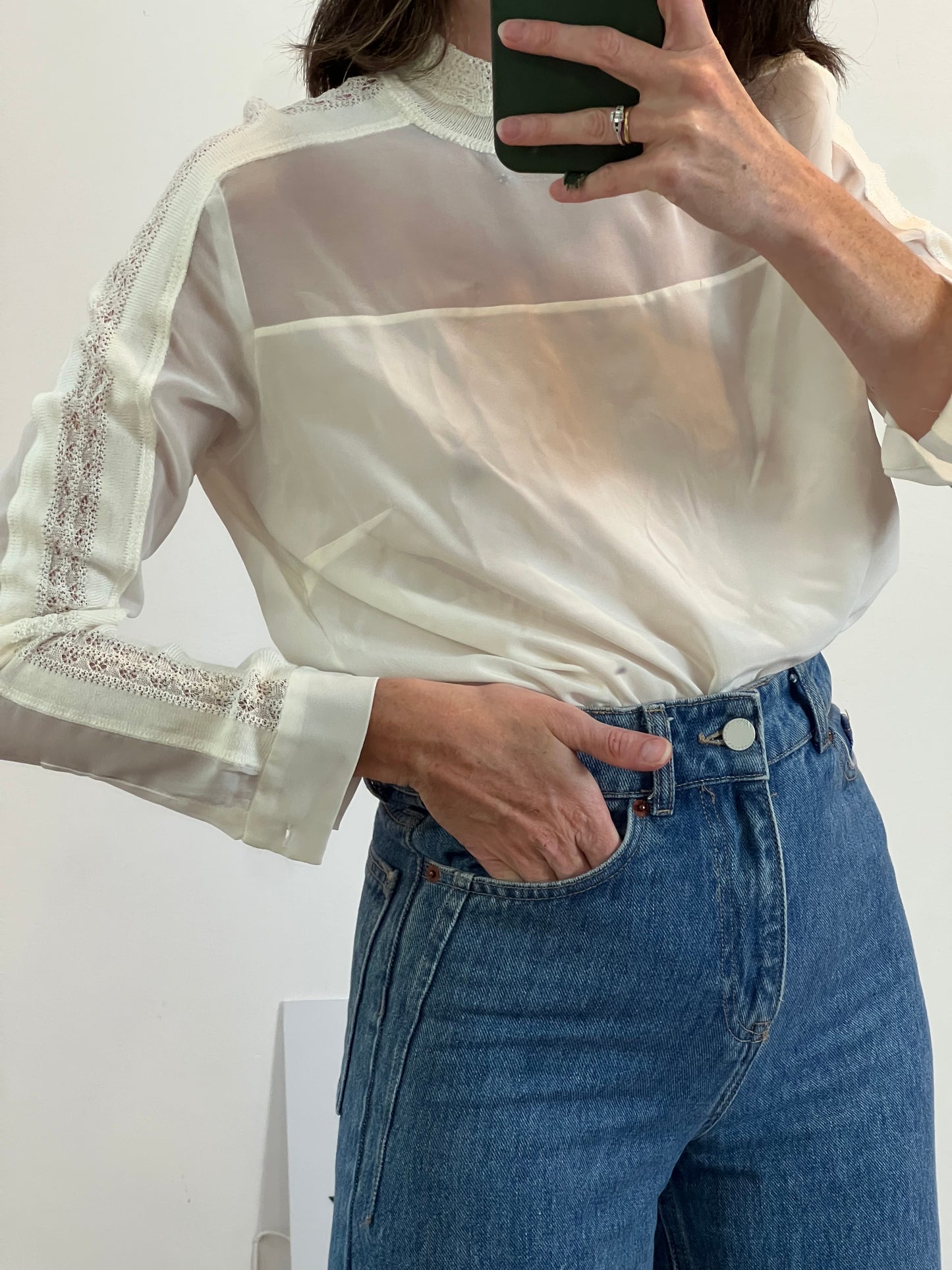 SANDRO. Top seda texturas T 1 (S)