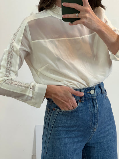 SANDRO. Top seda texturas T 1 (S)