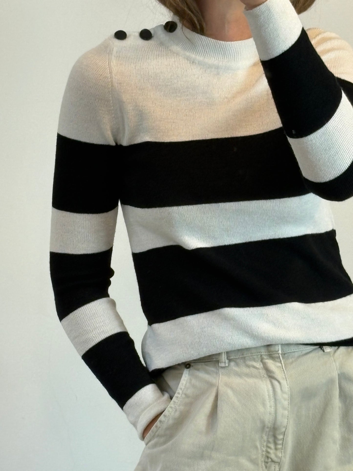 ANINE BING. Jersey fino rayas