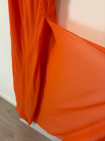 ZARA. Long orange flared dress. Size XS