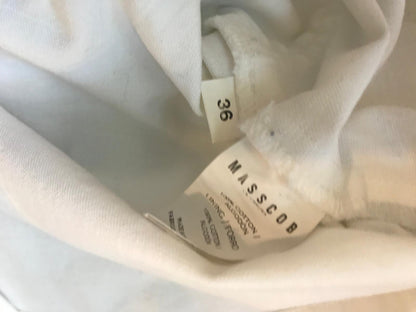 MASSCOB. Falda denim blanca bolsillos