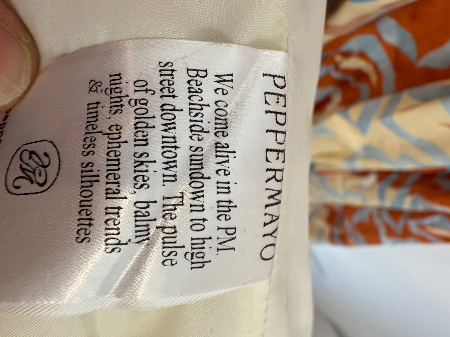 PEPPERMAYO. Vestido largo palabra de honor estampado