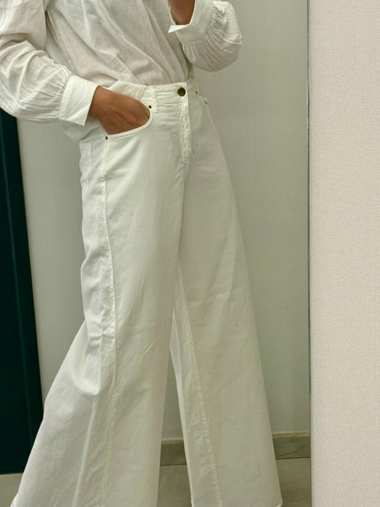 PS DONTFORGETME. Denim ligero pata ancha blanco