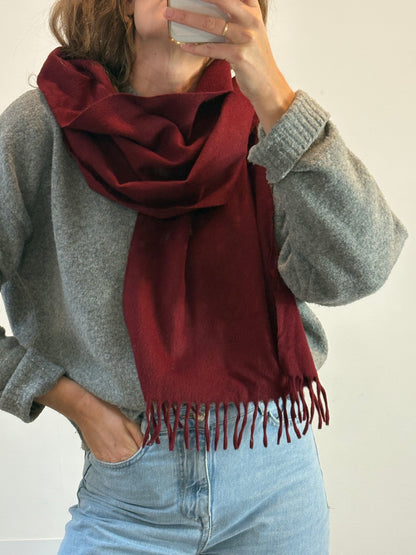 LAURÉL. Bufanda burdeos lana