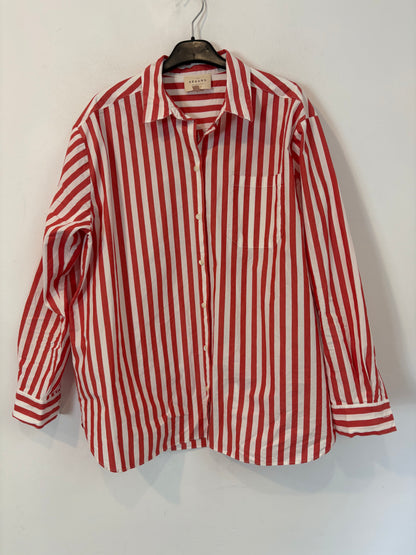SÉZANE. Camisa algodón rayas rojas