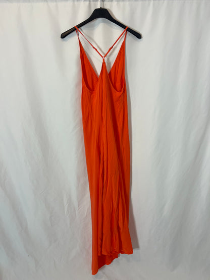 COMPTOIR DES COTONNIERS. Long orange dress T.36