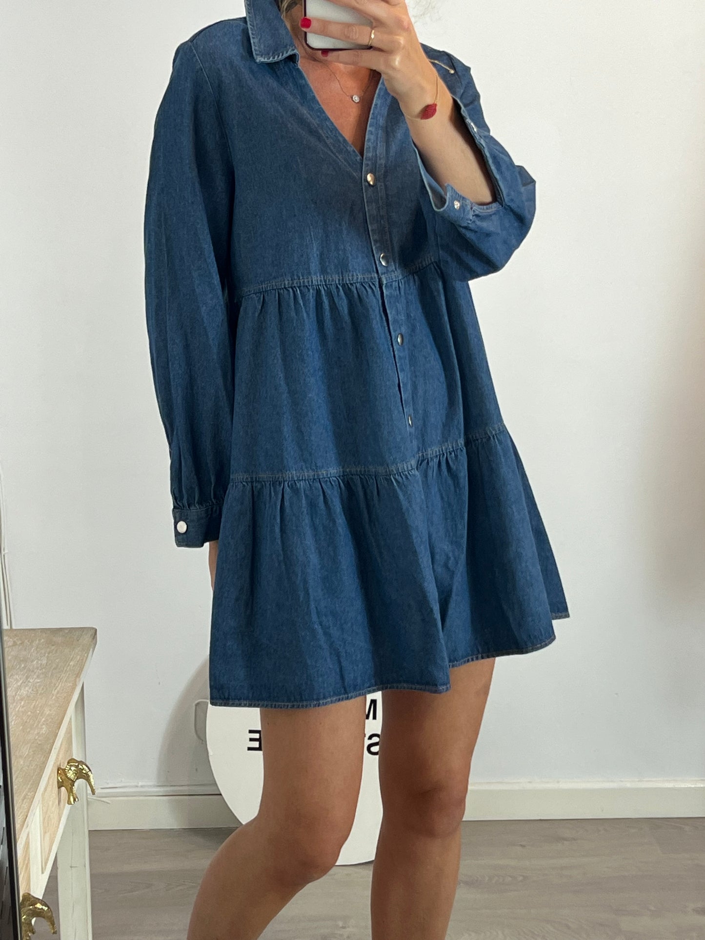 ZARA. Tm buttoned denim dress