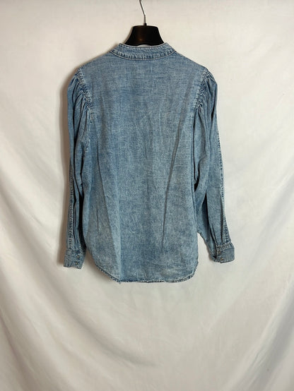 MANGO. Camisa vaquera clara T.s