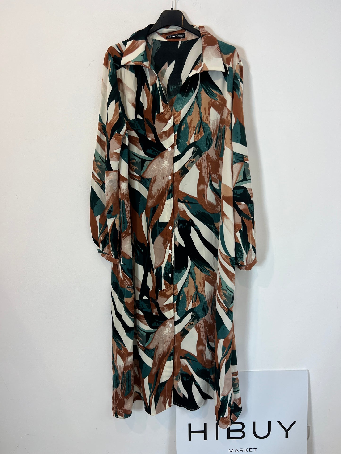 SKUE. Vestido camisero estampado. T L