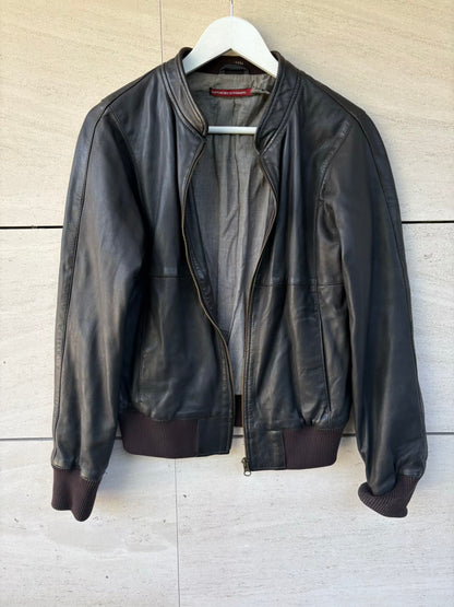 COMPTOIR DES COTONNIERS. Chaqueta piel marrón oscuro