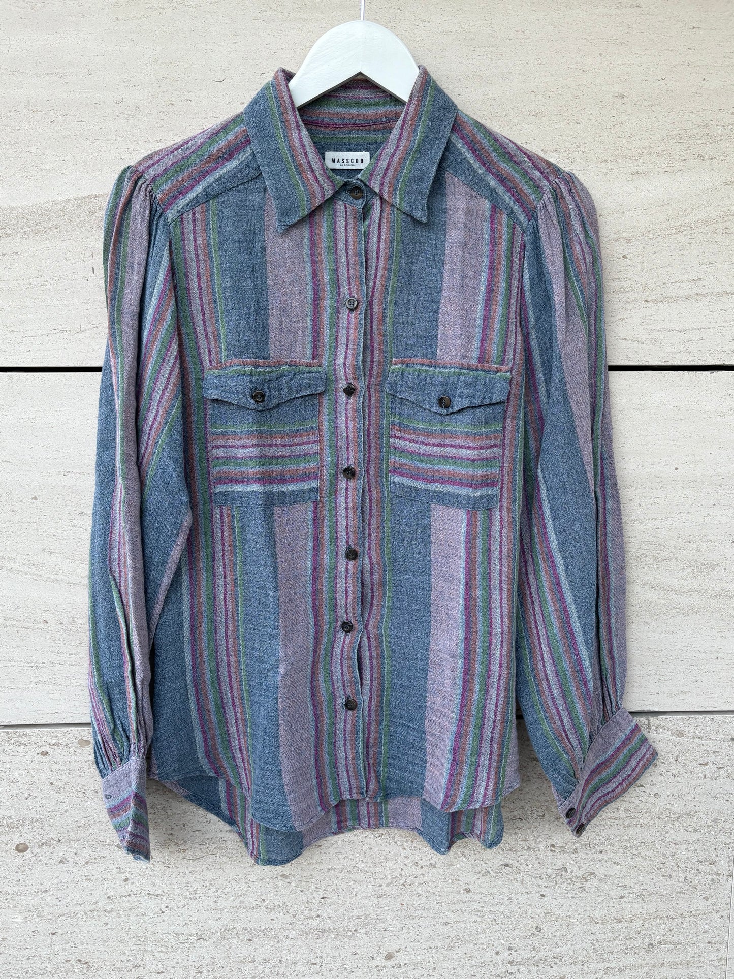 MASSCOB. Blusa lino rayas
