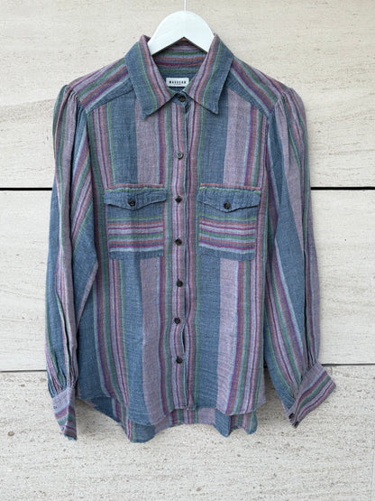 MASSCOB. Blusa lino rayas