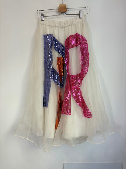 P.A.R.O.S.H. Falda midi tul lentejuelas