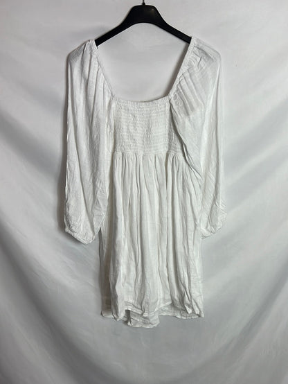 PULL&amp;BEAR. Short white double texture dress S.XS