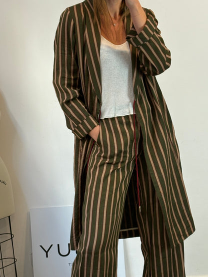 MOMONI. Chaqueta larga rayas mezcla